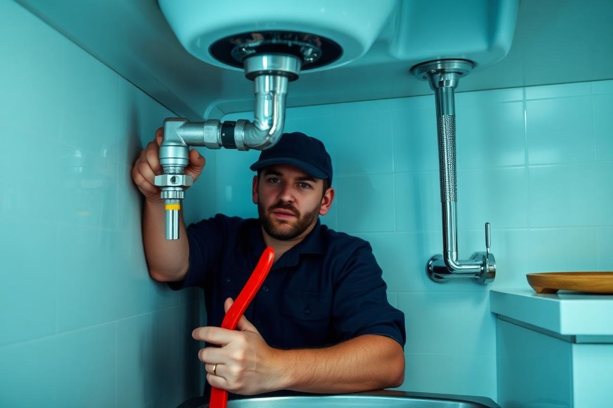 Réparation d'une fuite sous évier et remplacement du siphon